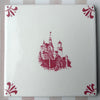 End of Line, Castle Delft Tile, Crimson