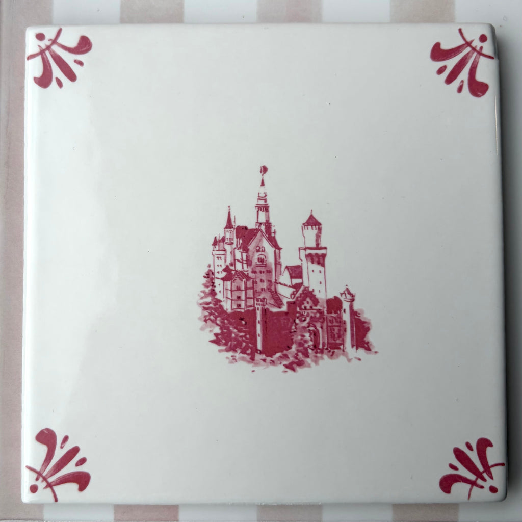 End of Line, Castle Delft Tile, Crimson