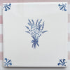 End of Line Bunch of Lavender Delft Tile, Blue