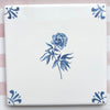 End of Line Peony Delft Tile, Blue