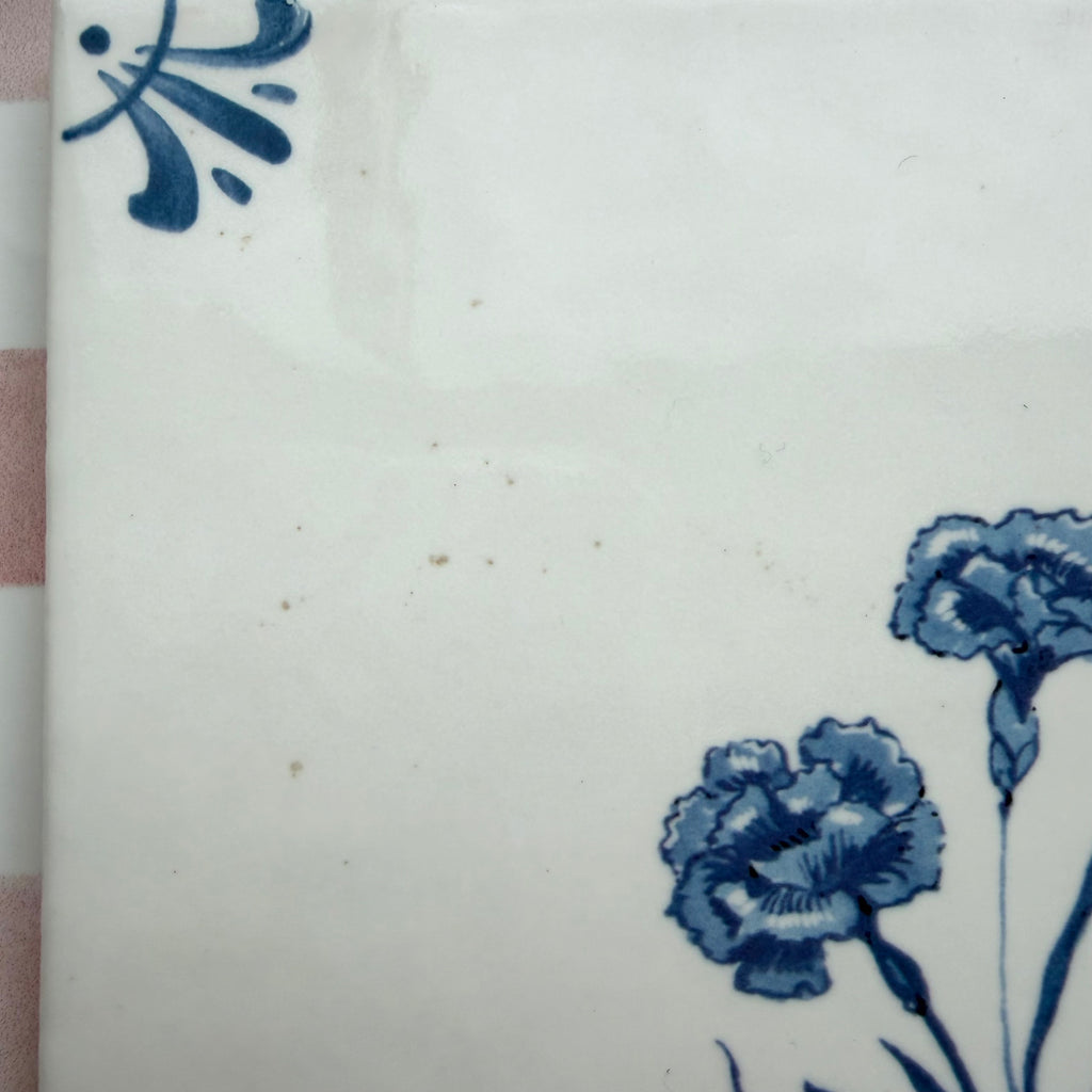 Seconds Carnation Delft Tile, Blue