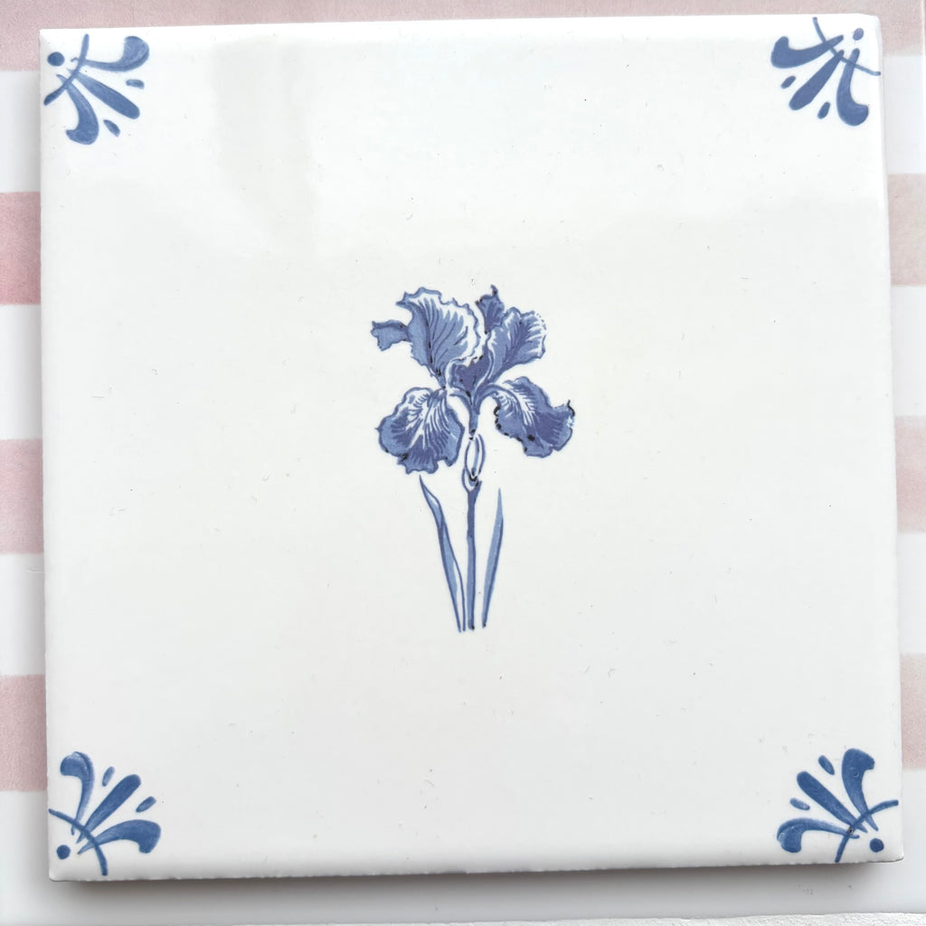 End of Line Iris Delft Tile, Blue