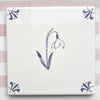 End of Line Snowdrop Delft Tile, Blue