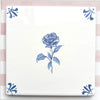 End of Line Rose Delft Tile, Blue