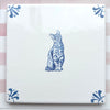 End of Line Pushkin the Cat Delft Tile, Blue
