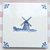 End of Line Windmill Delft Tile, Blue