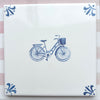 End of Line Bicycle Delft Tile, Blue