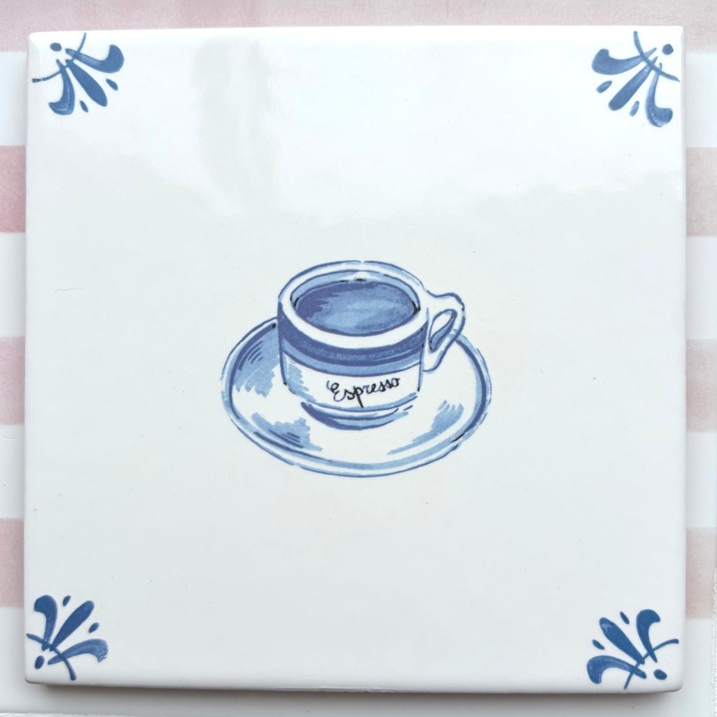 End of Line Espresso Delft Tile, Blue