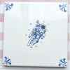 End of Line Astronaut Delft Tile, Blue