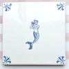 End of Line Merman Delft Tile, Blue