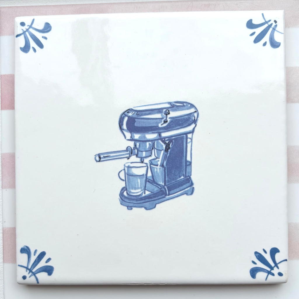 End of Line Coffee Machine Delft Tile, Blue