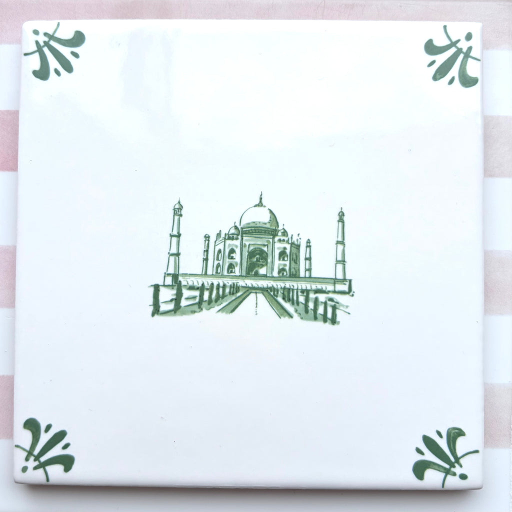 End of Line Taj Mahal Delft Tile, Green