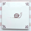 End of Line, Snail Delft Tile, Manganese