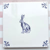 End of Line, Hare Delft Tile, Navy Blue