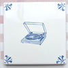 End of Line Vinyl Record Player Delft Tile, Blue