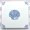 Seconds Scallop Shell Delft Tile, Blue