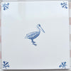 15cm Seconds Stork Delft Tile, Blue