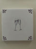 End of Line Let's Celebrate Delft Tile - Manganese 12.5cm
