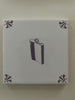 End of Line Hip Flask Delft Tile - Manganese 12.5cm