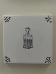 End of Line Whisky Decanter Delft Tile - Manganese 12.5cm