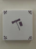 End of Line Cork Screw Delft Tile - Manganese 12.5cm
