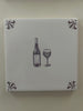 End of Line Red Wine Lovers Delft Tile - Manganese 12.5cm