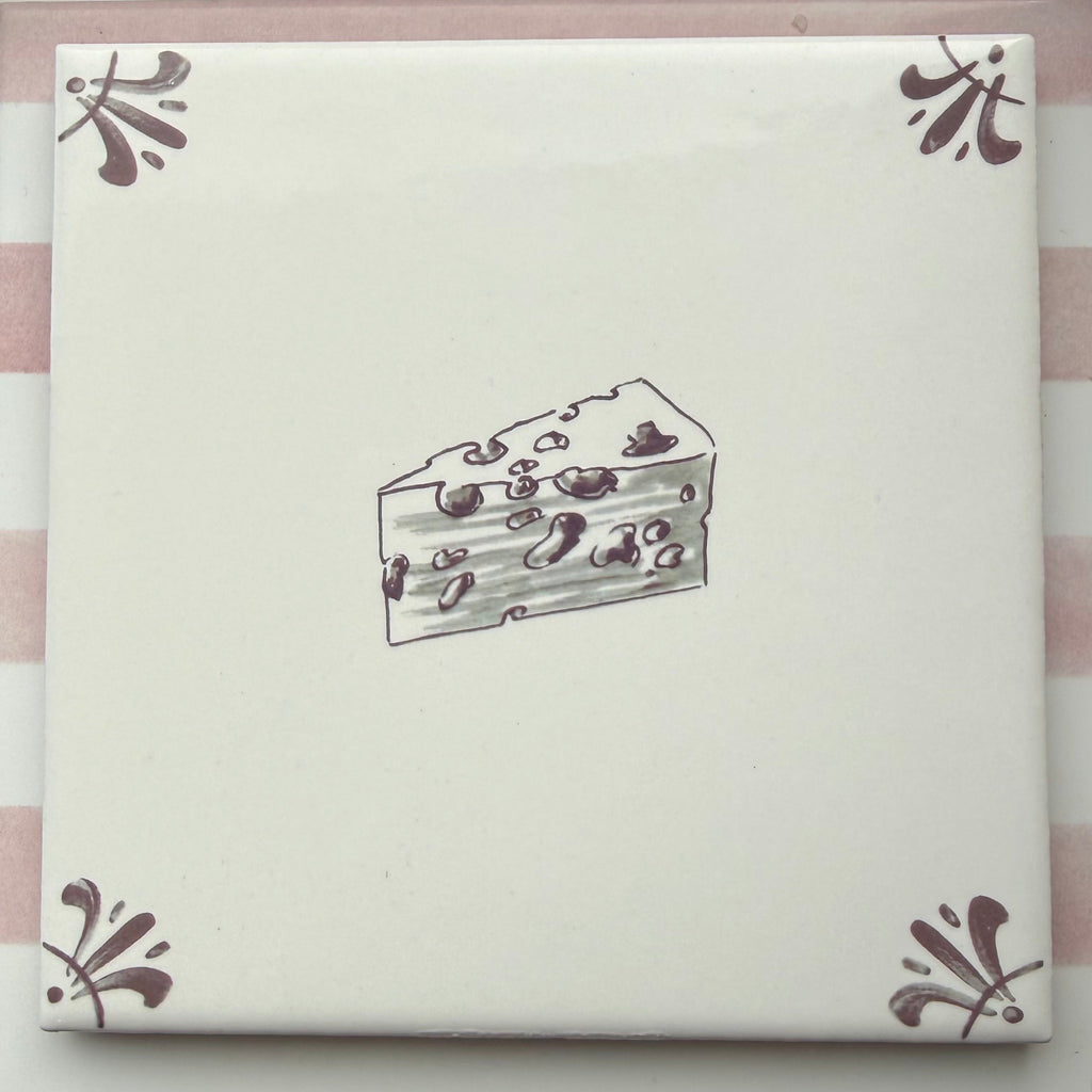 Cheese Delft Tile, Manganese