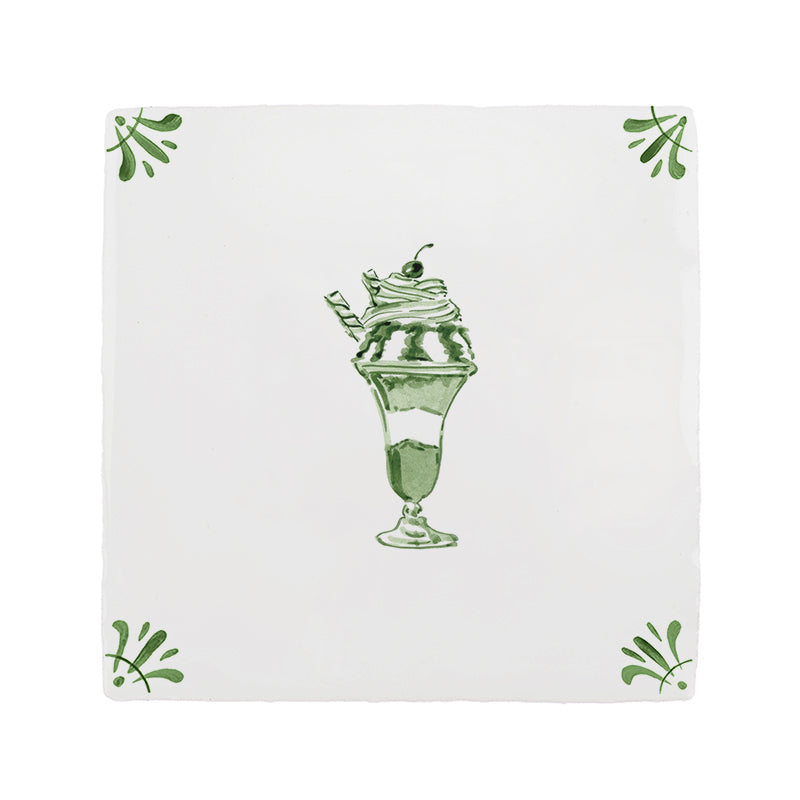 Ice Cream Sundae Delft Tile