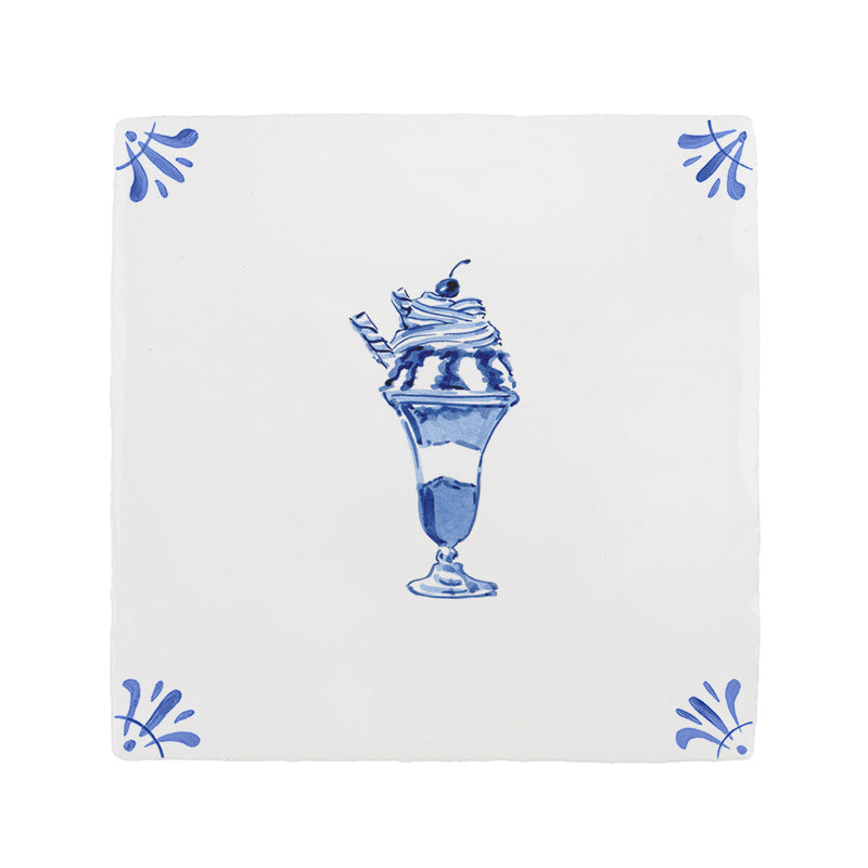 Ice Cream Sundae Delft Tile