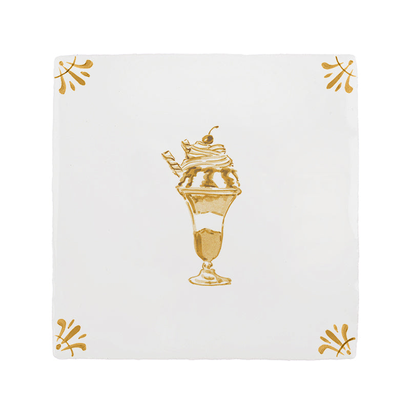 Ice Cream Sundae Delft Tile