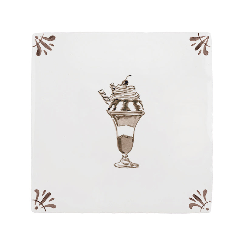 Ice Cream Sundae Delft Tile