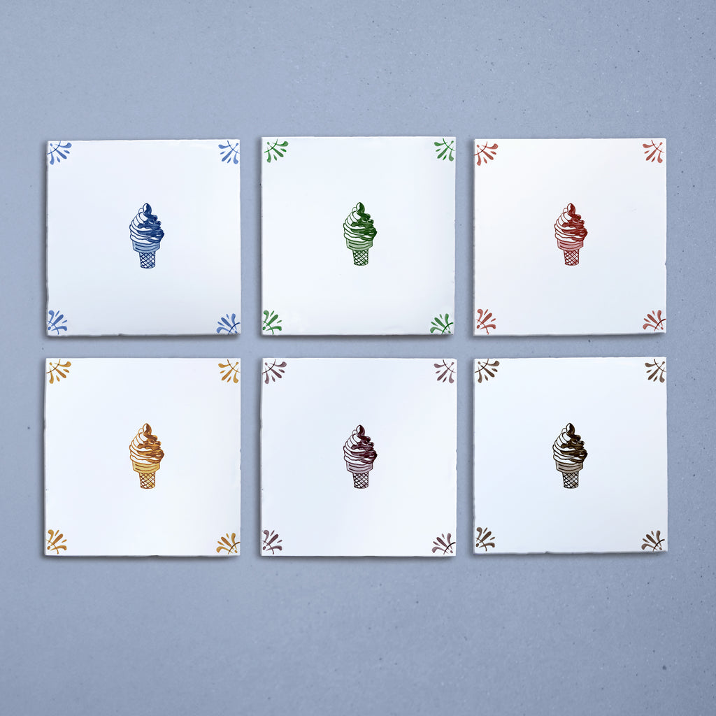 Ice Cream Twist Delft Tile