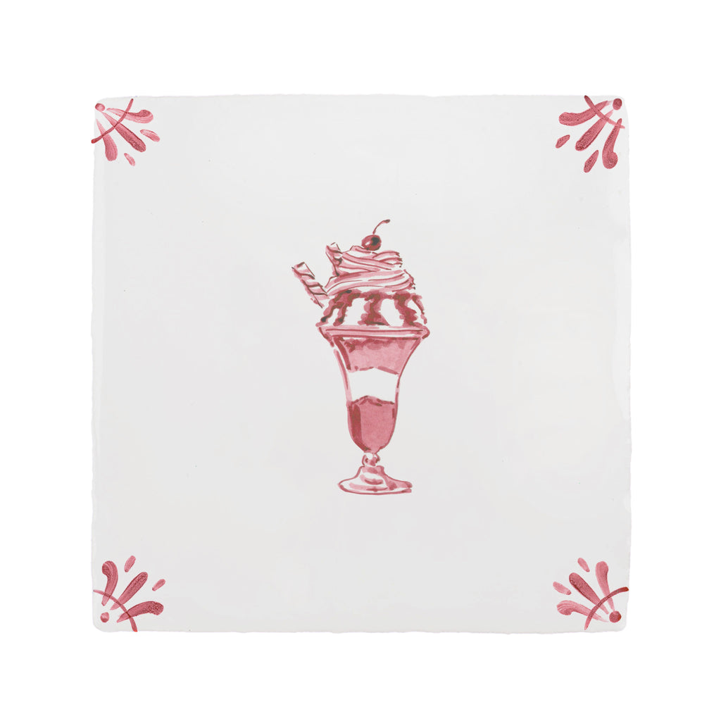 Ice Cream Sundae Delft Tile