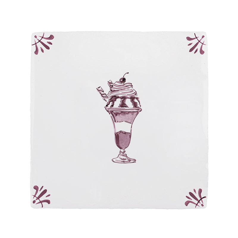 Ice Cream Sundae Delft Tile