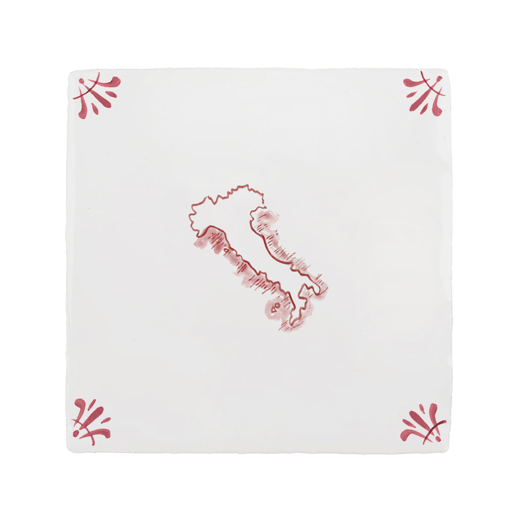 Map of Italy Delft Tile