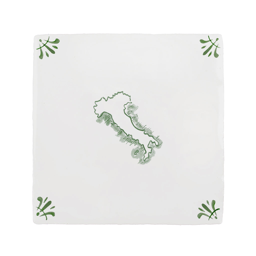 Map of Italy Delft Tile