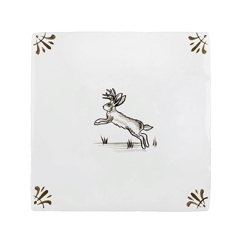 Jackalope Delft Tile