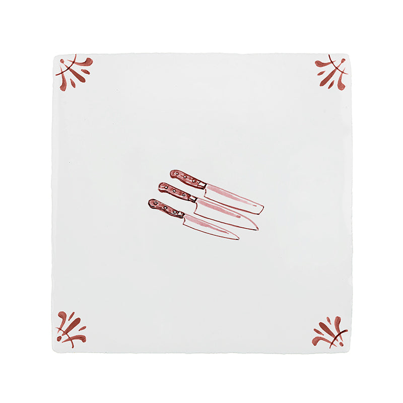 Kitchen Knives Delft Tile