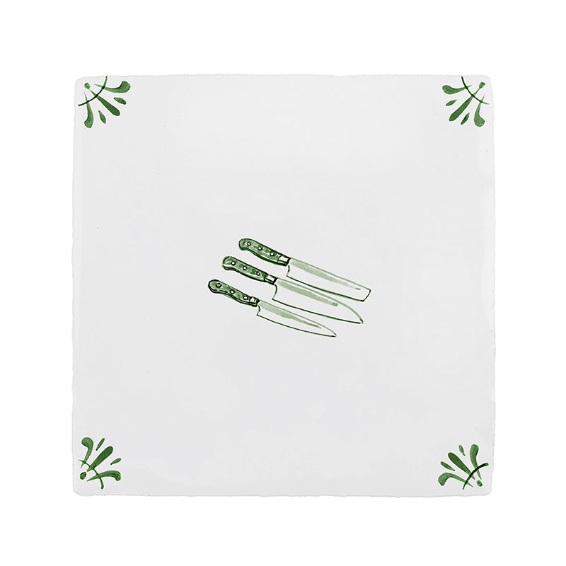 Kitchen Knives Delft Tile