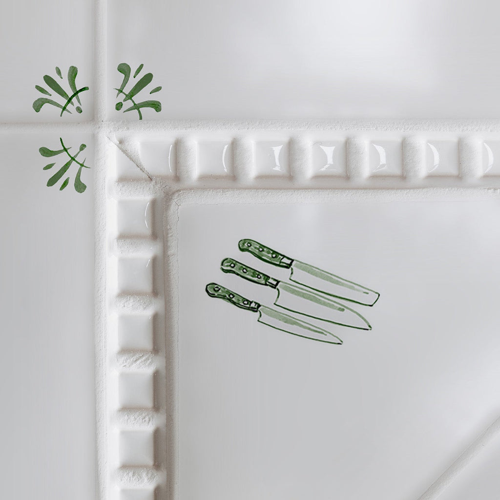 Kitchen Knives Delft Tile