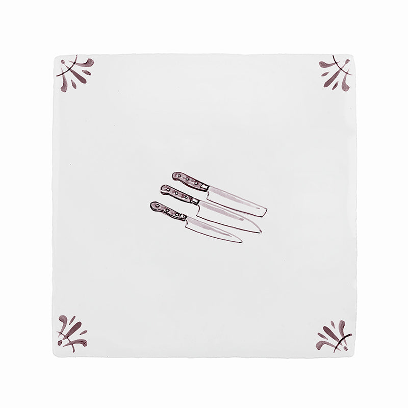 Kitchen Knives Delft Tile