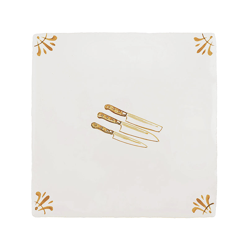 Kitchen Knives Delft Tile