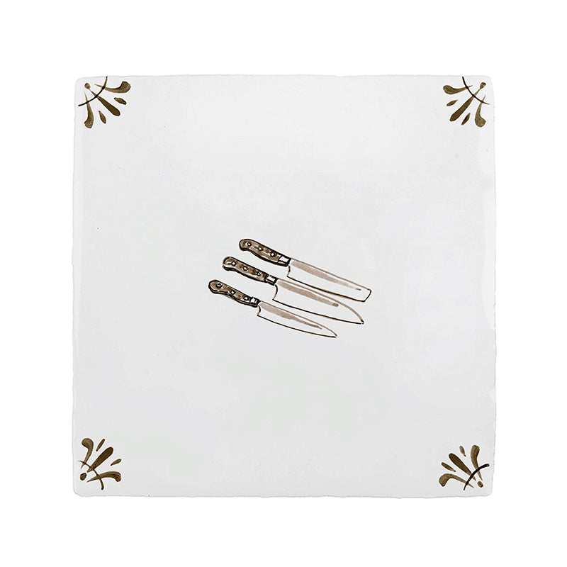 Kitchen Knives Delft Tile