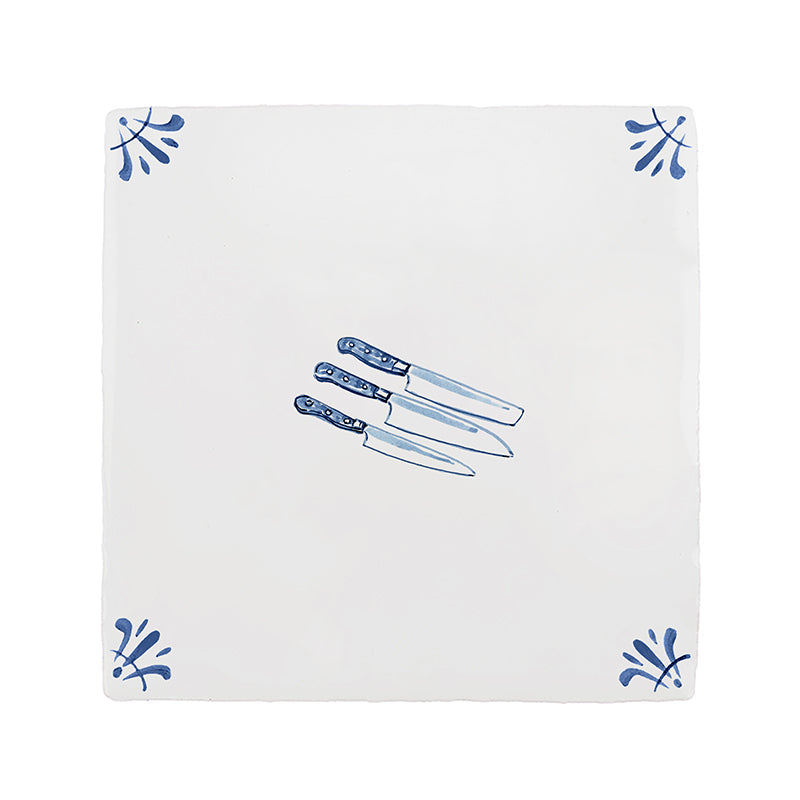 Kitchen Knives Delft Tile