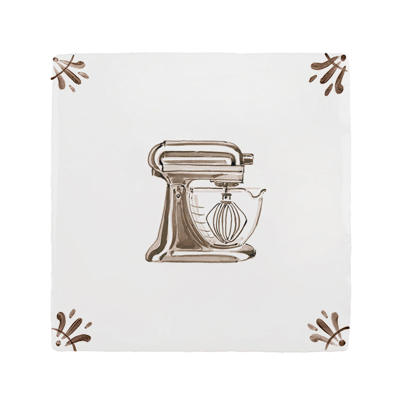End of Line, Stand Mixer Delft Tile, Sepia