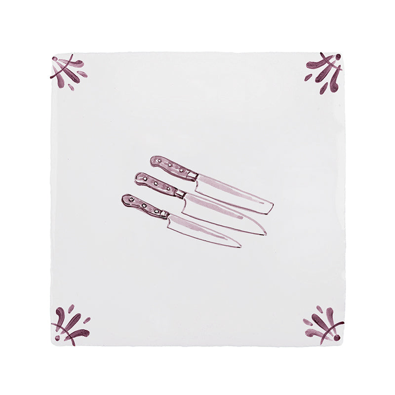 Kitchen Knives Delft Tile