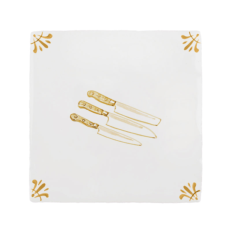 Kitchen Knives Delft Tile