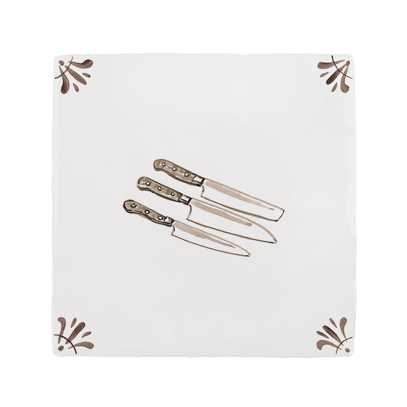 Kitchen Knives Delft Tile