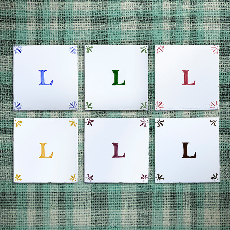 Alphabet L Delft Tile