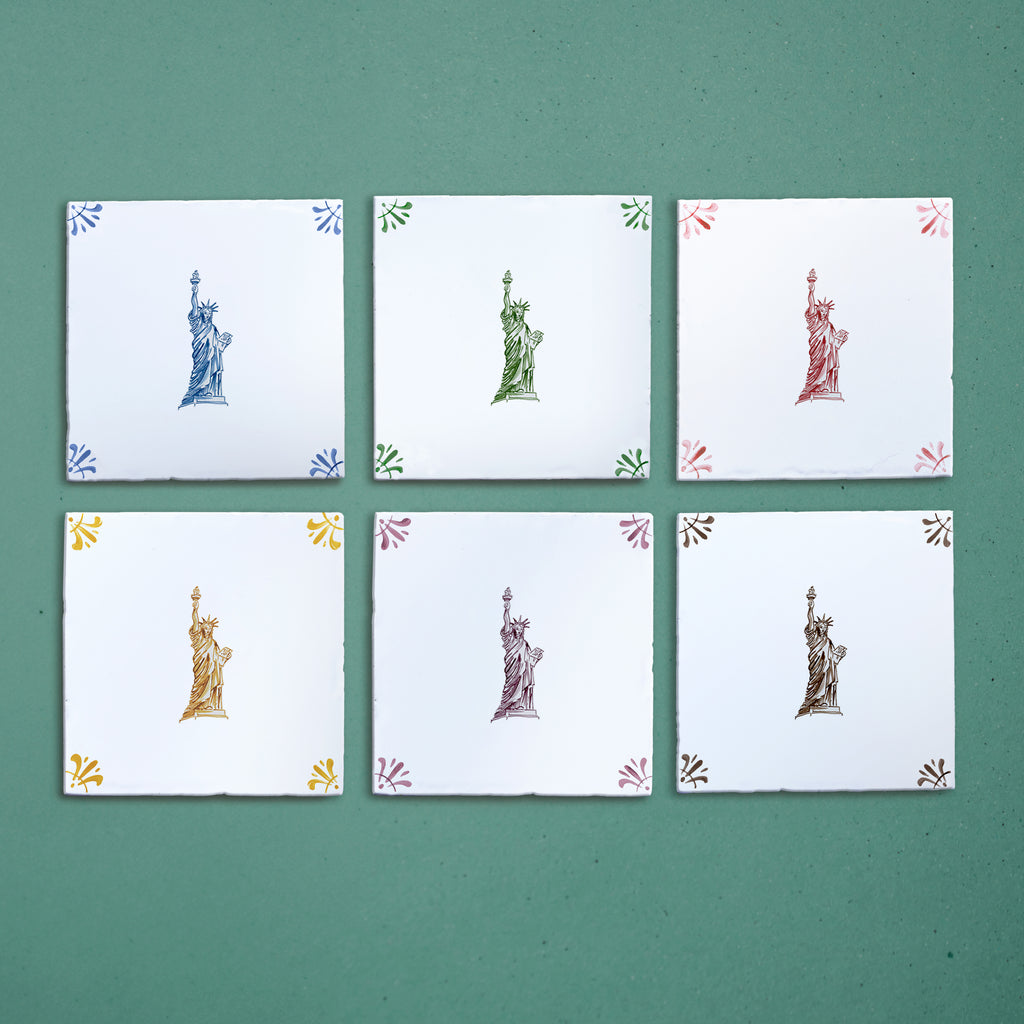 Lady Liberty Delft Tile
